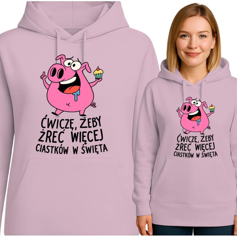 Bluza damska 'Ćwiczę, żeby żreć więcej ciastek w święta'