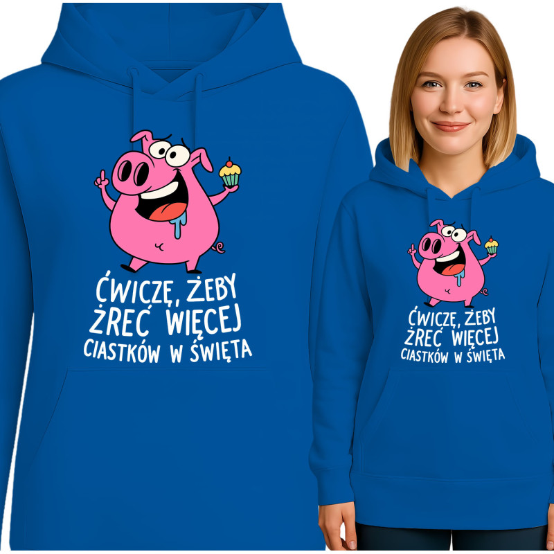Bluza damska 'Ćwiczę, żeby żreć więcej ciastek w święta'