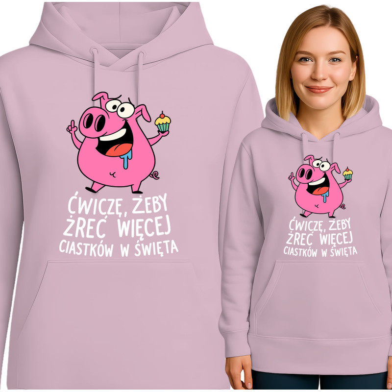 Bluza damska 'Ćwiczę, żeby żreć więcej ciastek w święta'