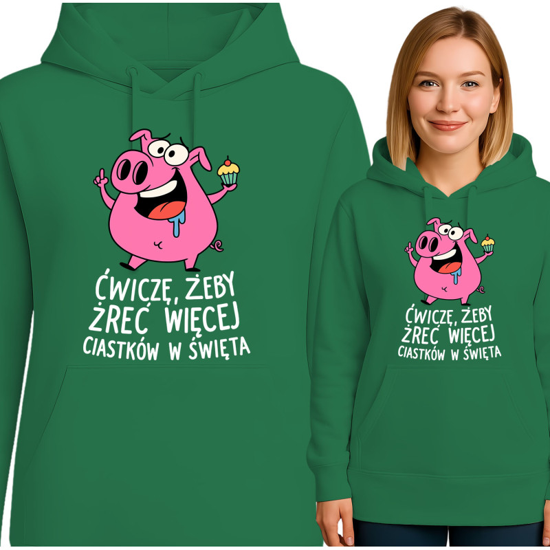 Bluza damska 'Ćwiczę, żeby żreć więcej ciastek w święta'