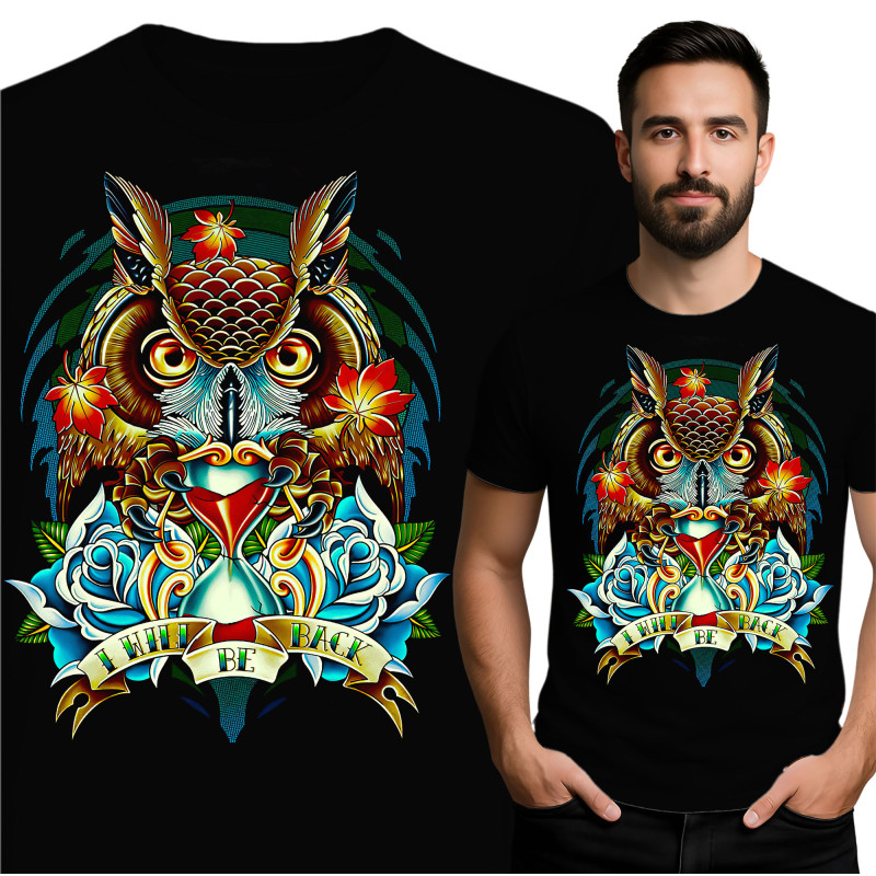 Vibrant Owl Graphic Tee