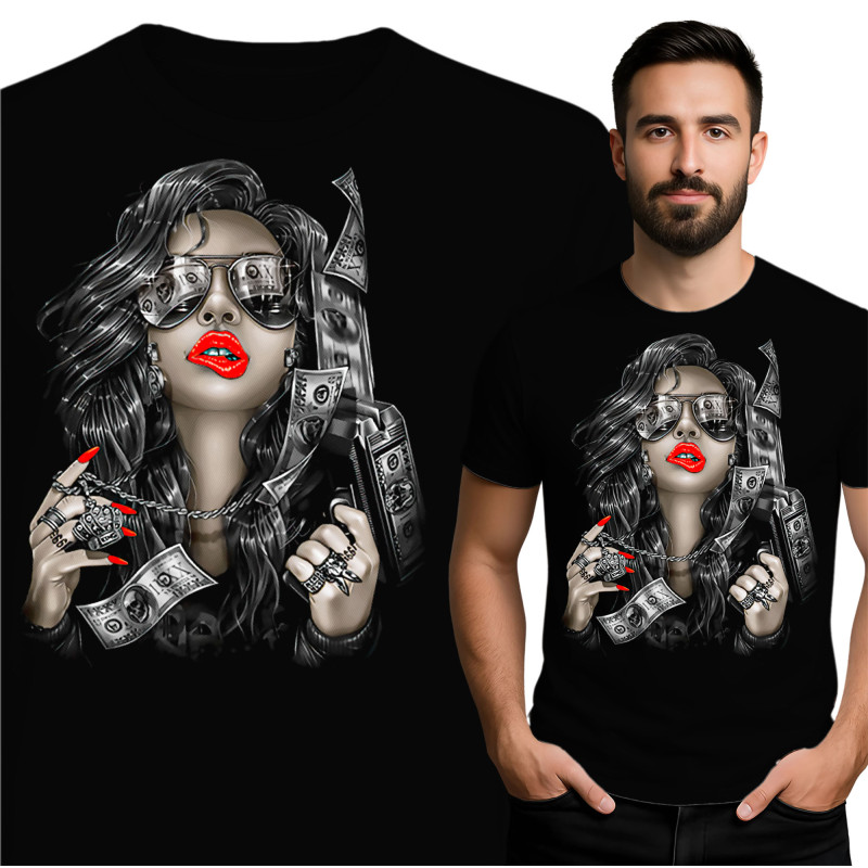 Stijlvol Zwart T-Shirt met Indrukwekkende Grafische Ontwerp