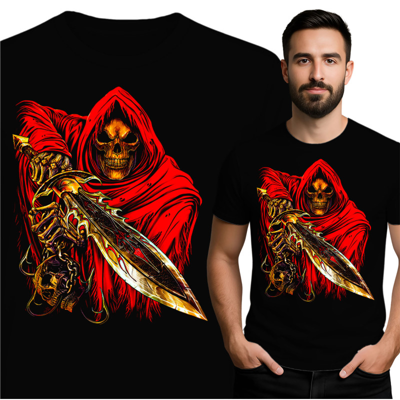 Heren T-shirt met Grim Reaper Ontwerp