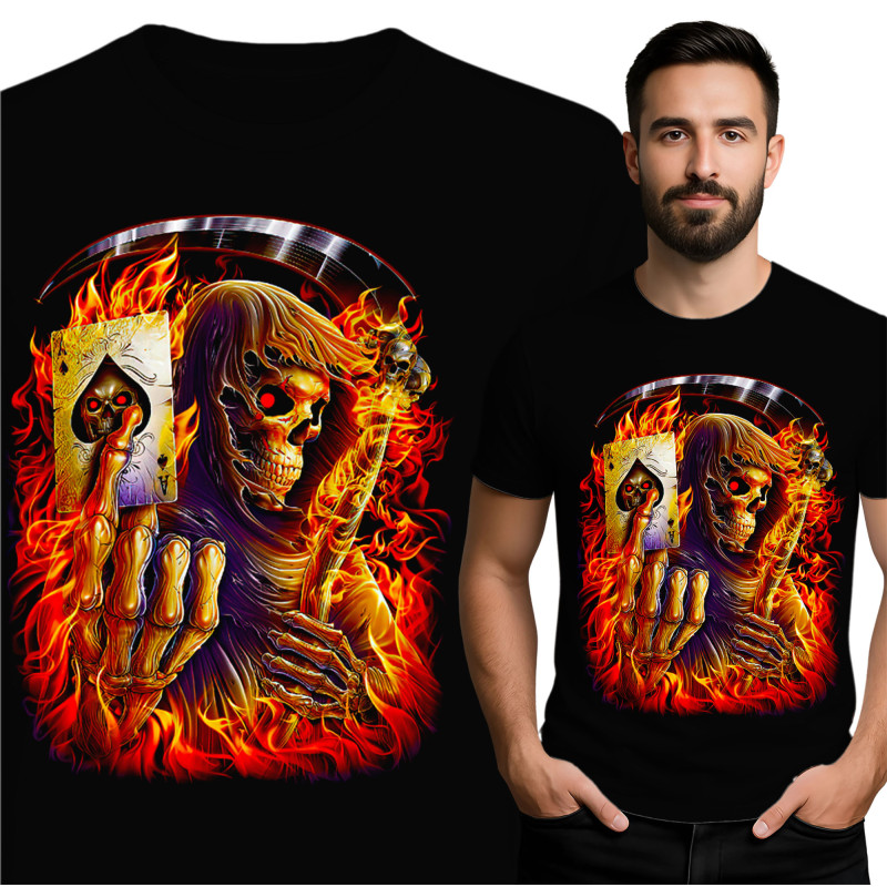 Vlamende Skull T-Shirt