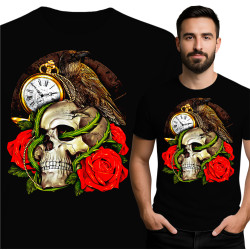 Skull en Rozen T-Shirt