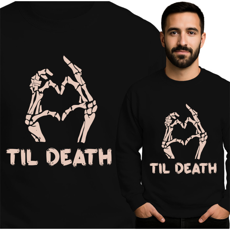 Unique 'Til Death' Skeleton Sweatshirt
