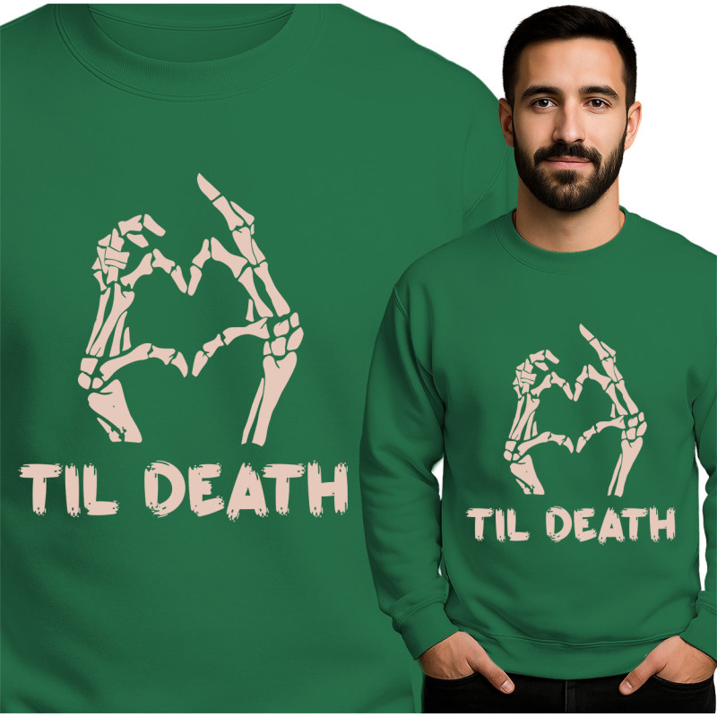 Unique 'Til Death' Skeleton Sweatshirt