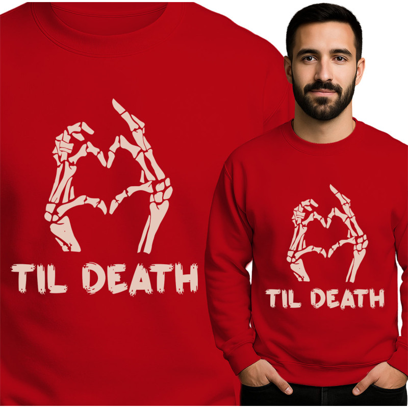 Unique 'Til Death' Skeleton Sweatshirt