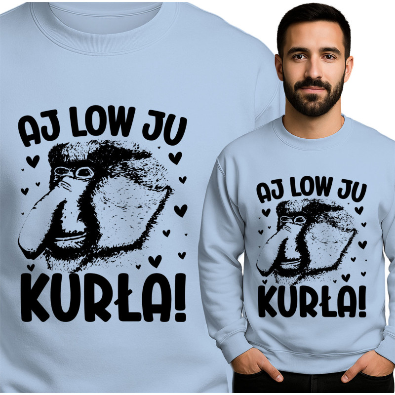 Funny Monkey Sweatshirt - AJ LOW JU KURŁA!