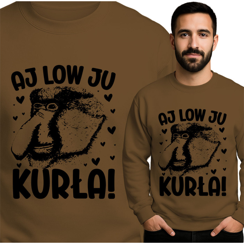 Funny Monkey Sweatshirt - AJ LOW JU KURŁA!