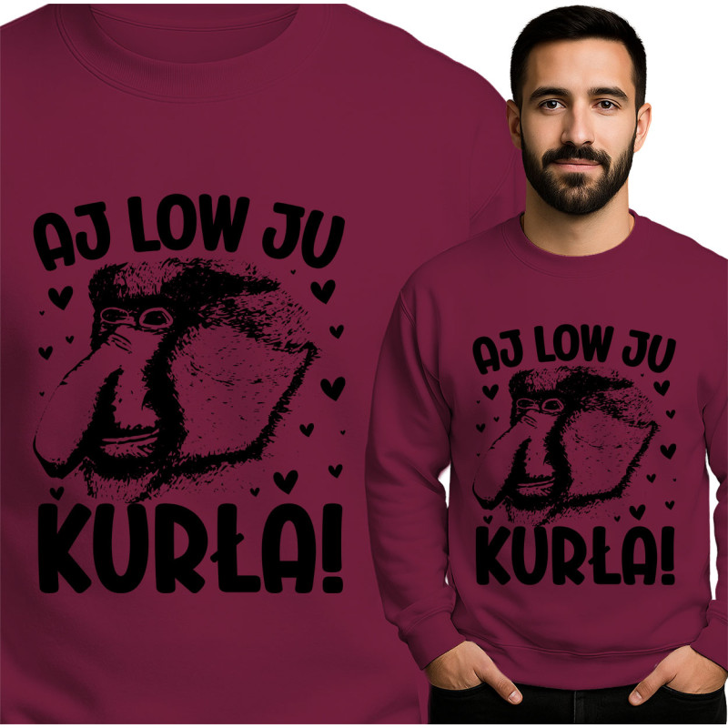 Funny Monkey Sweatshirt - AJ LOW JU KURŁA!