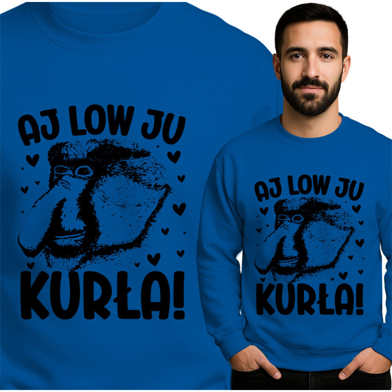 Funny Monkey Sweatshirt - AJ LOW JU KURŁA!