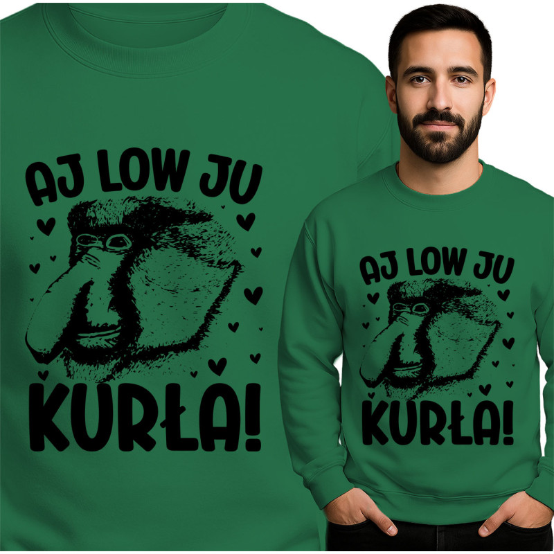 Grappige Apen Sweatshirt - AJ LOW JU KURŁA!