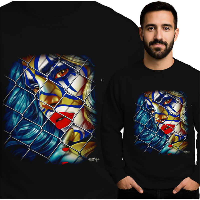 Stylish Black Sweatshirt with Unique Art