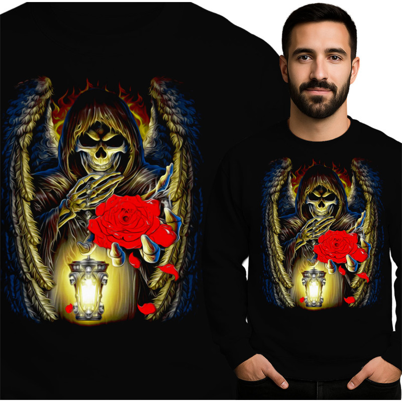 Grim Reaper Hoodie with Rose
