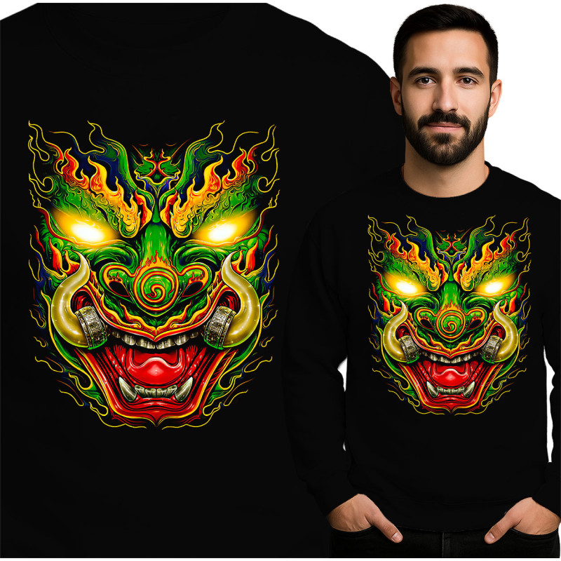 Vibrant Draak Gezicht Sweater