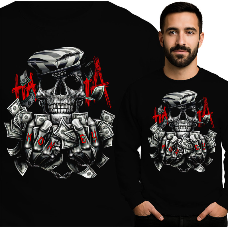 Skull en Money Graphic Sweatshirt