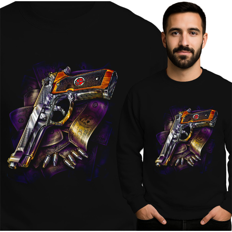Stylish Gun Print Sweatshirt