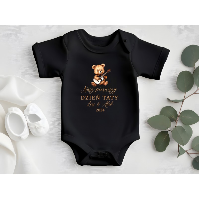 Personalizowane body z krótkim rękawem Miś