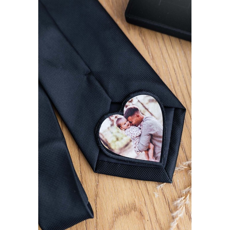 Personalizowana naszywka ze zdjęciem na krawat dla taty