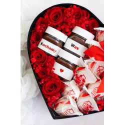 Box serce mini NUTELLA rafaello | Kochamy Was | Prezent dla rodziców