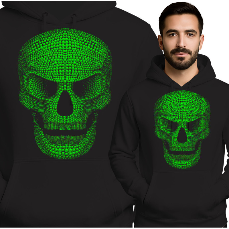 Bold Green Skull Hoodie
