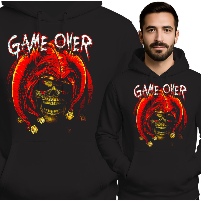 Game Over Hoodie - Edgy Skull Design