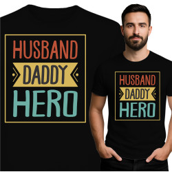 Koszulka męska 'Husband Daddy Hero'
