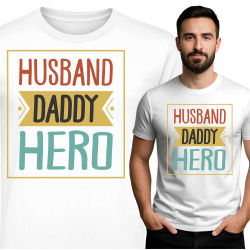 Koszulka męska 'Husband Daddy Hero'
