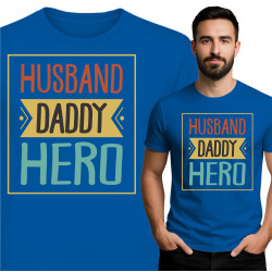 Koszulka męska 'Husband Daddy Hero'