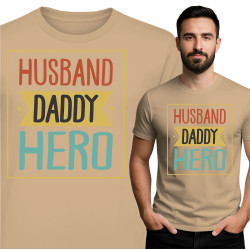 Koszulka męska 'Husband Daddy Hero'