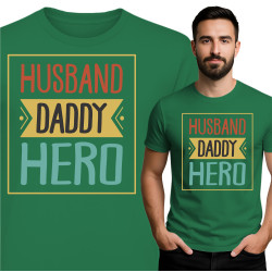 Koszulka męska 'Husband Daddy Hero'