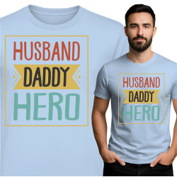 Koszulka męska 'Husband Daddy Hero'