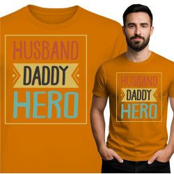 Koszulka męska 'Husband Daddy Hero'