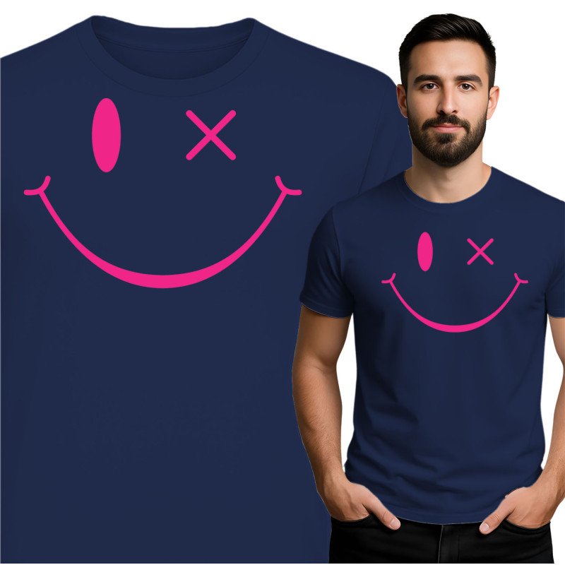 Trendy Zwarte Smile T-Shirt