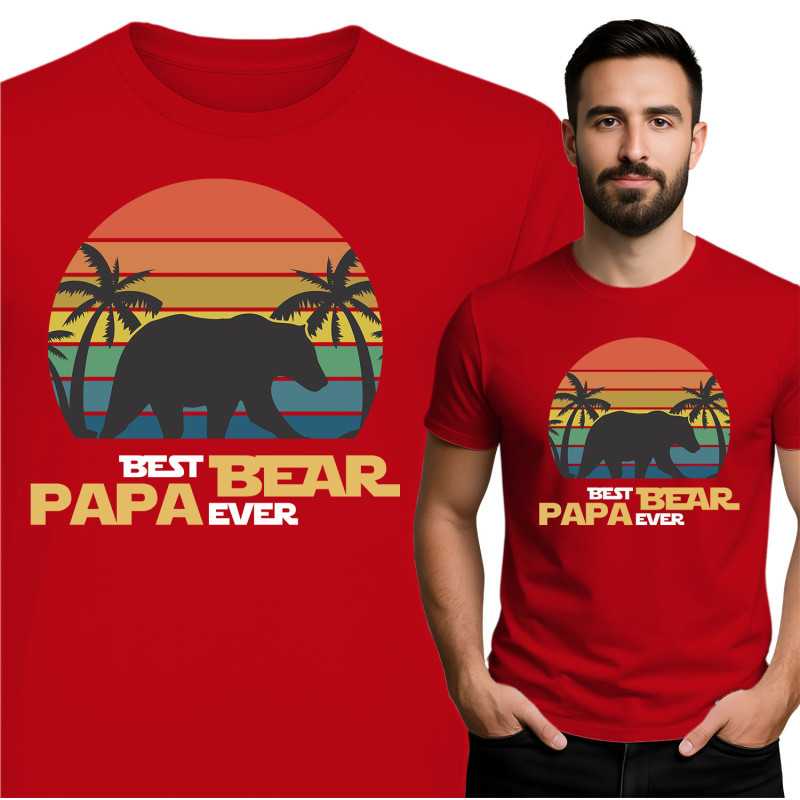 Koszulka męska 'BEST BEAR PAPA EVER'