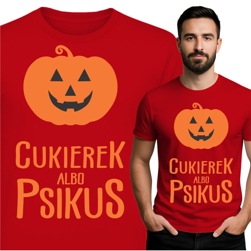 Koszulka męska 'CUKIEREK Albo PSIKUS'