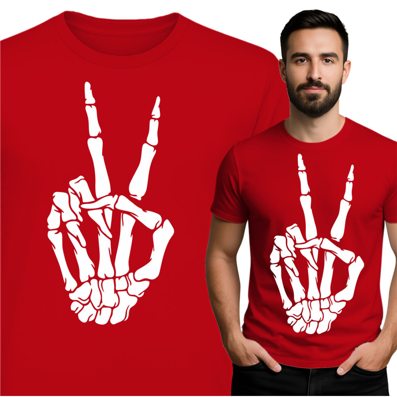Skeleton V-teken T-Shirt