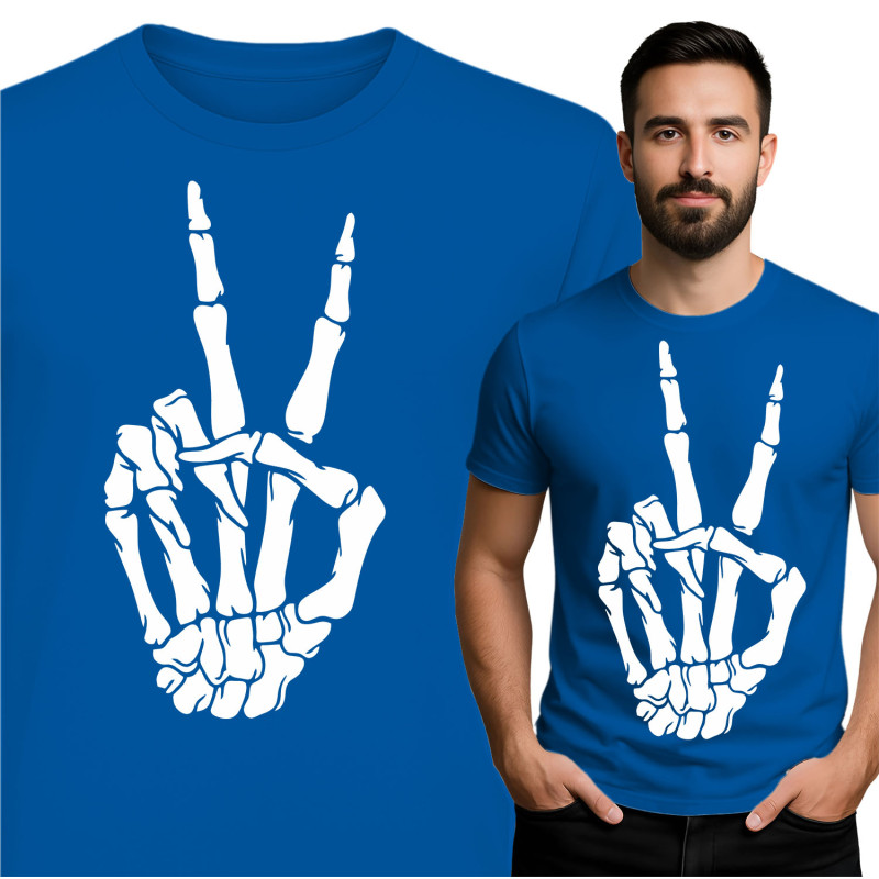 Skeleton V-teken T-Shirt