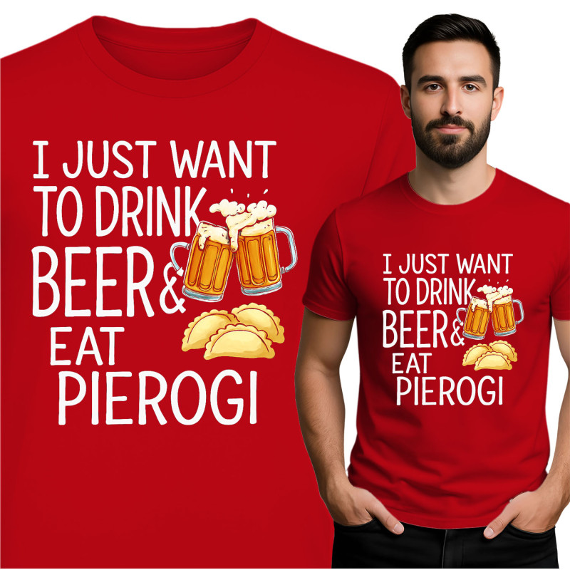 Grappige Bier en Pierogi T-Shirt