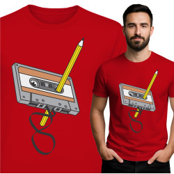 Retro Cassette Tape T-Shirt met Potloodontwerp