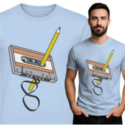 Retro Cassette Tape T-Shirt met Potloodontwerp