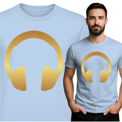 Stijlvol T-shirt met Gouden Hoofdtelefoon