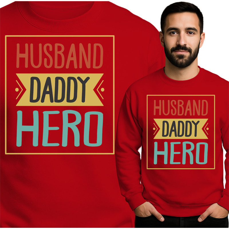 Bluza męska 'Husband Daddy Hero'