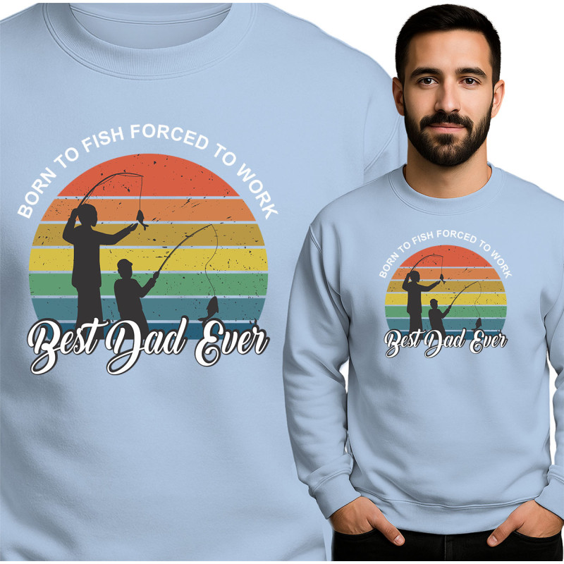 Bluza męska 'Born to Fish - Best Dad Ever'