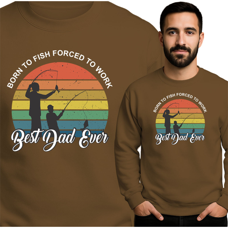 Bluza męska 'Born to Fish - Best Dad Ever'