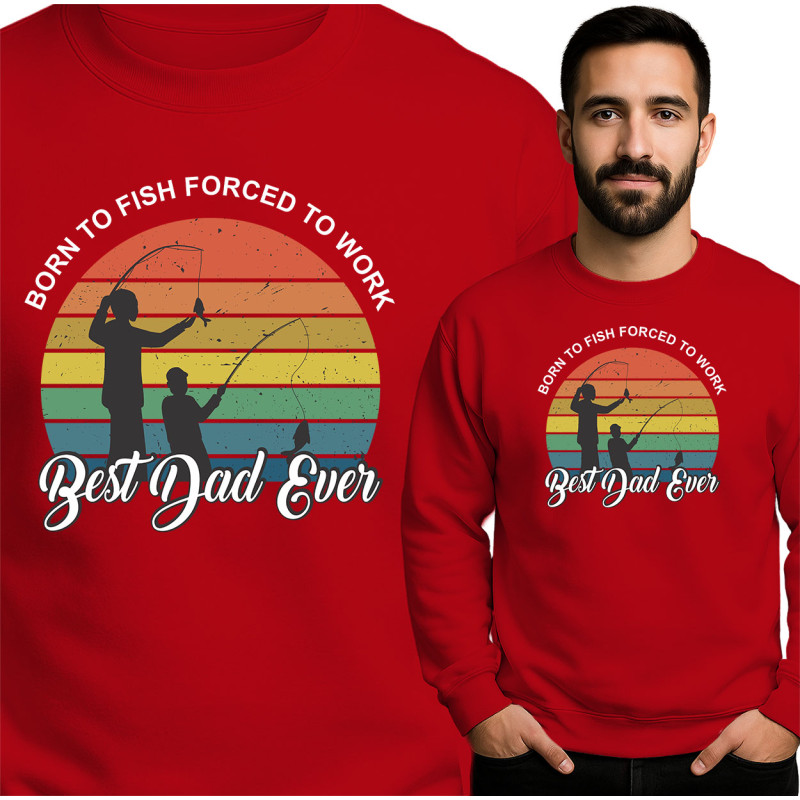 Bluza męska 'Born to Fish - Best Dad Ever'