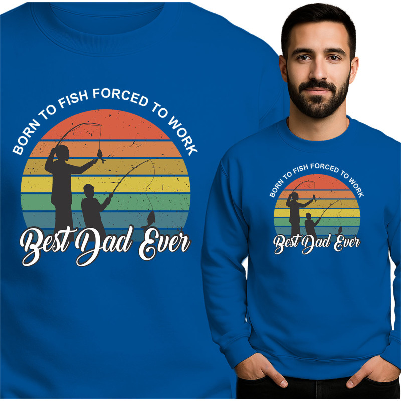 Bluza męska 'Born to Fish - Best Dad Ever'