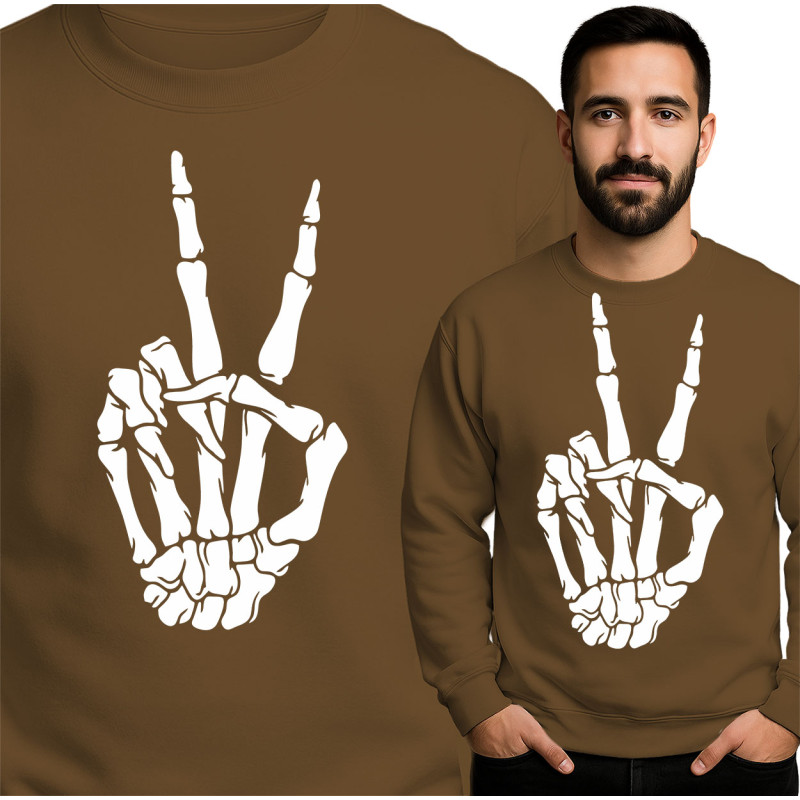 Skeleton Hand Vrede Tekening Sweatshirt