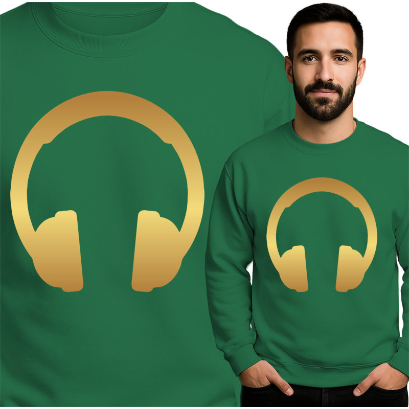 Stijlvolle Sweatshirt met Gouden Koptelefoon